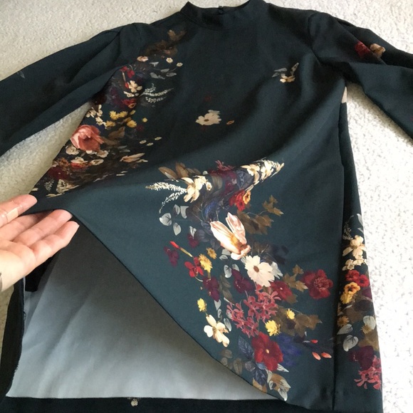 Zara voluminous printed mini dress XS New - Picture 7 of 16